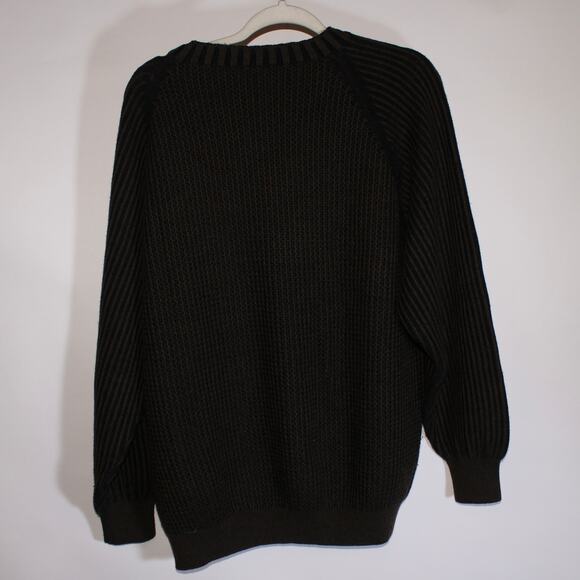 Vintage Falcaro Made In Italy Black And Brown Knitted Sweater Size L - Picture 2 of 6